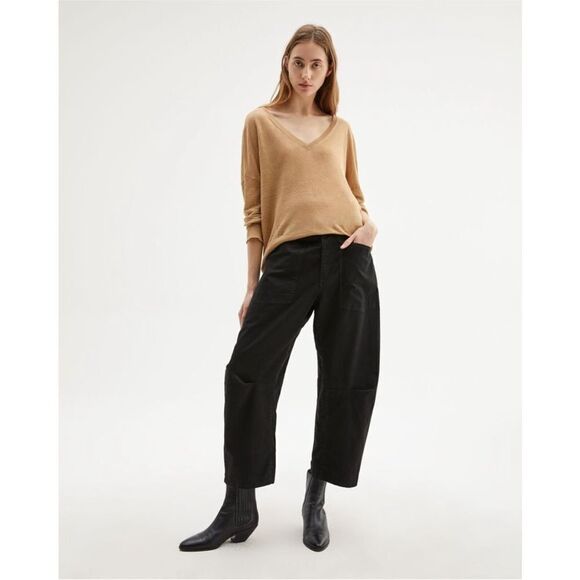 Nili Lotan Ginny V Neck linen sweater in Jute - Picture 1 of 9